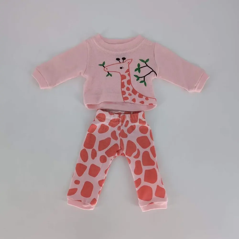 Babyroom PJs for Dolls Pink & Orange Two Piece Giraffe Pajamas Set for 18
